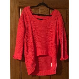 Bright Coral Knit Sweater
